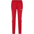 JAKO Trainingshose (Polyesterhose) Power (elastisch, Seitentaschen mit Reißverschluss) lang rot/weiss Damen