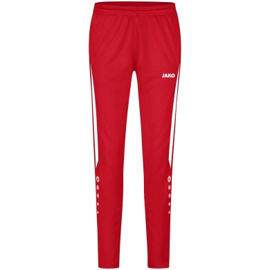 JAKO Trainingshose (Polyesterhose) Power (elastisch, Seitentaschen mit Reißverschluss) lang rot/weiss Damen