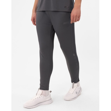 JAKO Trainingshose Power (Stretch-Knit-Polyester, Seitentaschen mit Reißverschluss) lang anthrazitgrau Herren