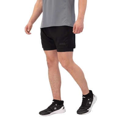 JAKO Trainingshose Short Power 2in1 (elastischer Bund) kurz schwarz Herren