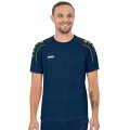 JAKO Sport-Tshirt Classico (100% Polyester-Jacquard) dunkelblau/gelb Herren