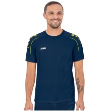 JAKO Sport-Tshirt Classico (100% Polyester-Jacquard) dunkelblau/gelb Herren