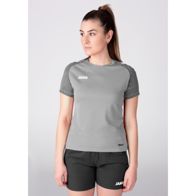 JAKO Sport-Shirt Performance (modern, atmungsaktiv, schnelltrocknend) hellgrau Damen