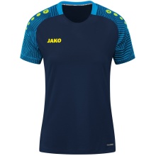 JAKO Sport-Shirt Performance (modern, atmungsaktiv, schnelltrocknend) marineblau/hellblau Damen