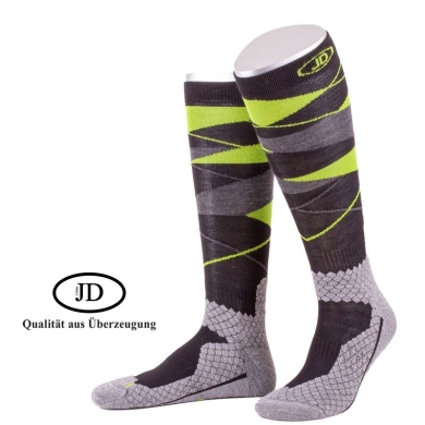 JD Kniestrümpfe All Season ThermoCool Reitstrumpf (Argyle-Muster) grau/hellgrün Herren - 1 Paar