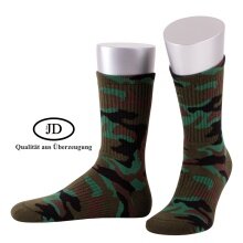 JD Arbeitssocke Crew Camouflage Jagdsocke grün/camo - 1 Paar