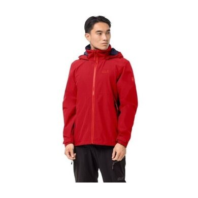 Jack Wolfskin Ganzjahresjacke Evandale (Hardshell, Kapuze, Regen- Wetterschutz) adrenalinerot Herren