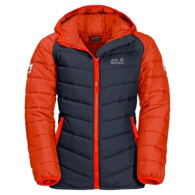 Jack Wolfskin Winterjacke Zenon (winddicht, wasserabweisend, PFC-frei) orangerot/blau Kinder/Jugendliche (164-176)