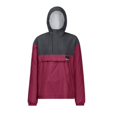 Jack Wolfskin Winterjacke Windbreaker Spirit Ins Smock (winddicht, wasserabweisend, gefüttert) rubinrot Kinder (164-176)