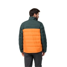 Jack Wolfskin Winter-Daunenjacke Ather Down (winddicht, wasserabweisend, atmungsaktiv) orange/dunkelgrün Herren