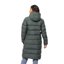 Jack Wolfskin Winter-Daunenmantel Frozen Palace Coat 2023 (winddicht, wasserabweisend) grüngrau Damen