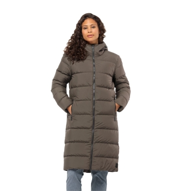 Jack Wolfskin Winter-Daunenmantel Frozen Palace Coat 2023 (winddicht, wasserabweisend) braun Damen