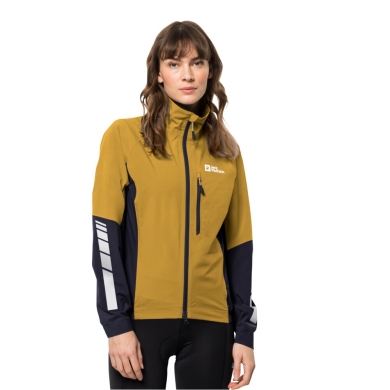 Jack Wolfskin Fahrrad-Regenjacke Morobbia 2.5-Lagen (wasserdicht, winddicht) gold Damen