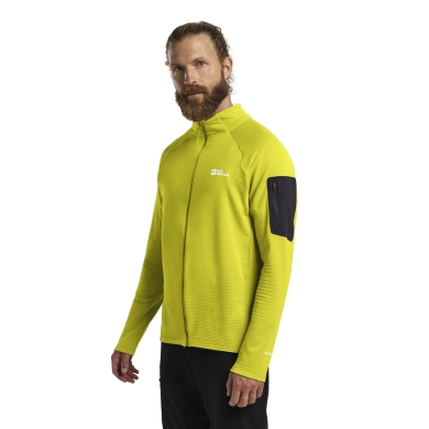 Jack Wolfskin Fleecejacke Prelight Full Zip (schnelltrocknend, atmungsaktiv) gelb Herren