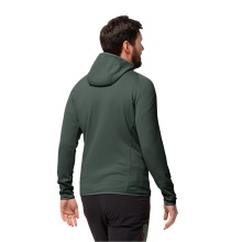 Jack Wolfskin Fleecejacke Baiselberg Hooded Full Zip (Kapuze, elastisch, schnelltrocknend) dunkelolivgrün Herren