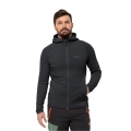 Jack Wolfskin Fleecejacke Baiselberg Hooded Full Zip (Kapuze, elastisch, schnelltrocknend) schwarz Herren