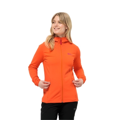 Jack Wolfskin Fleecejacke Baiselberg Hooded Full Zip (Kapuze, elastisch, schnelltrocknend) orange Damen