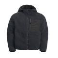 Jack Wolfskin Fleecejacke Ice Curl Hood (weich, warm, atmungsaktiv) phantomgrau Kinder