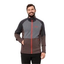 Jack Wolfskin Fleecejacke Marienberg Full Zip (elastisch, feuchtigkeitsregulierend) weinrot Herren