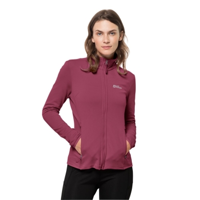 Jack Wolfskin Fleecejacke Peak Grid Fleece (mit Stehkragen, warm, elastisch) burgundrot Damen