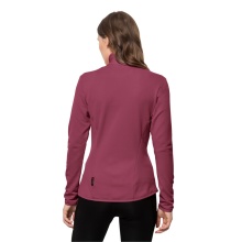 Jack Wolfskin Fleecejacke Peak Grid Fleece (mit Stehkragen, warm, elastisch) burgundrot Damen