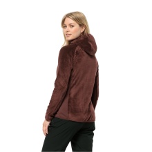 Jack Wolfskin Fleecejacke Rotwand Hooded (warm, weich, atmungsaktiv) weinrot Damen