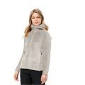 Jack Wolfskin Fleecejacke Rotwand Hooded (warm, weich, atmungsaktiv) grau Damen