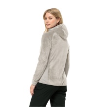 Jack Wolfskin Fleecejacke Rotwand Hooded (warm, weich, atmungsaktiv) grau Damen