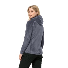 Jack Wolfskin Fleecejacke Rotwand Hooded (warm, weich, atmungsaktiv) dunkelgrau Damen