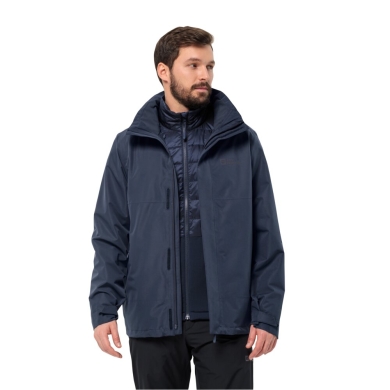 Jack Wolfskin Ganzjahresjacke Luntal 3in1 (wasser- winddicht, mit Fleece-Innenjacke) nachtblau Herren