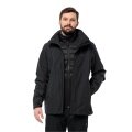 Jack Wolfskin Ganzjahresjacke Luntal 3in1 (wasser- winddicht, mit Fleece-Innenjacke) schwarz Herren