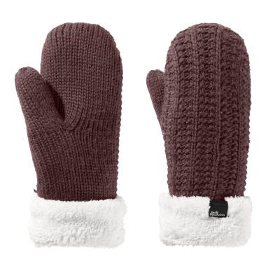 Jack Wolfskin Winterhandschuhe (Fäustling) Highloft Knit Mitten (aus weichem Sherpafleece, warm) berrypink Damen