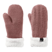 Jack Wolfskin Winterhandschuhe (Fäustling) Highloft Knit Mitten (aus weichem Sherpafleece, warm) rosa Damen