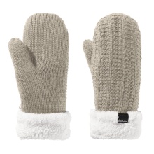 Jack Wolfskin Winterhandschuhe (Fäustling) Highloft Knit Mitten (aus weichem Sherpafleece, warm) grau Damen