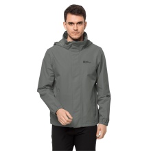 Jack Wolfskin Regenjacke Stormy Point 2-Lagen (Wetterschutzjacke, wasser-/ winddicht, atmungsaktiv) dunkelgrün Herren