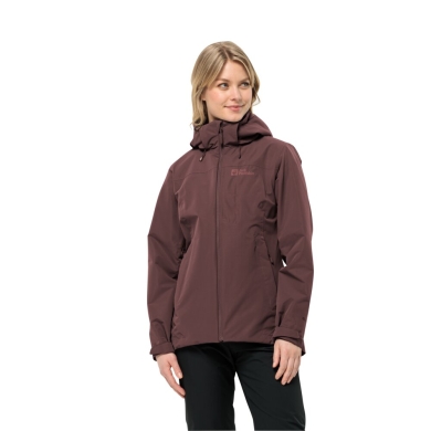 Jack Wolfskin Regenjacke Fernblick 2-Lagen (Wetterschutzjacke, wasserdicht, winddicht) weinrot Damen