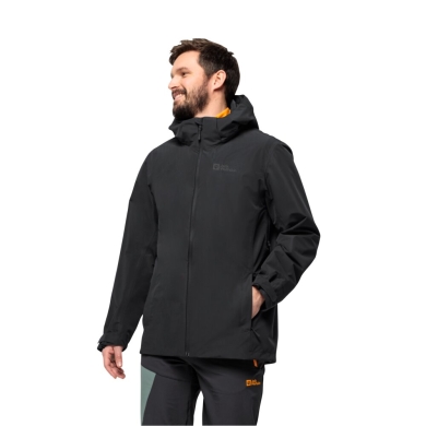 Jack Wolfskin Regenjacke Fernblick 2-Lagen (Wetterschutzjacke, wasserdicht, winddicht) schwarz Herren