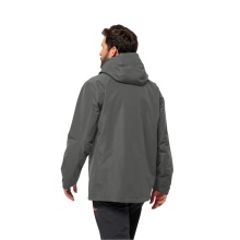 Jack Wolfskin Regenjacke Fernblick 2-Lagen (Wetterschutzjacke, wasserdicht, winddicht) dunkelgrau Herren