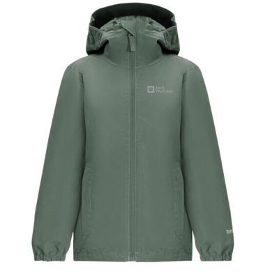 Jack Wolfskin Regenjacke Flaze Texapore (winddicht, wasserdicht und leicht) hedgegrün Kinder