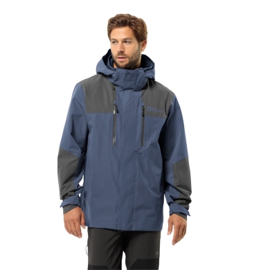 Jack Wolfskin Wanderjacke-/Regenjacke Jasper 2-Lagen (Wetterschutzjacke, wasserdicht, winddicht) skyblau Herren