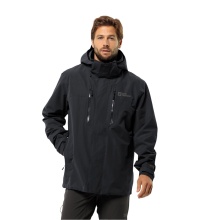 Jack Wolfskin Wanderjacke-/Regenjacke Jasper 2-Lagen (Wetterschutzjacke, wasserdicht, winddicht) schwarz Herren