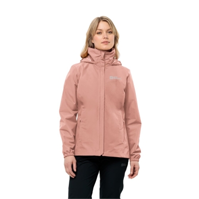 Jack Wolfskin Regenjacke Stormy Point 2-Lagen (Wetterschutzjacke, wasserdicht, winddicht) rosa Damen