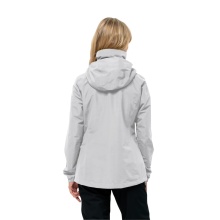 Jack Wolfskin Regenjacke Stormy Point 2-Lagen (Wetterschutzjacke, wasserdicht, winddicht) hellgrau Damen