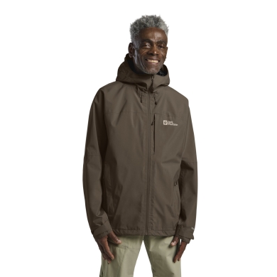 Jack Wolfskin Regenjacke Tempest 2-Lagen (Wetterschutzjacke, wasserdicht) coffeebraun Herren