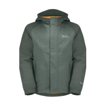 Jack Wolfskin Regenjacke Tucan (leicht, winddicht, wasserdicht) hedgegrün Kinder