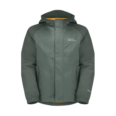 Jack Wolfskin Regenjacke Tucan (leicht, winddicht, wasserdicht) hedgegrün Kinder