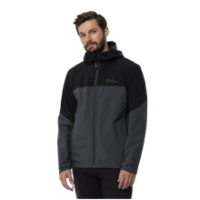 Jack Wolfskin Regenjacke Weiltal 2-Lagen (Wetterschutzjacke, wasserdicht, winddicht) ebonygrau Herren