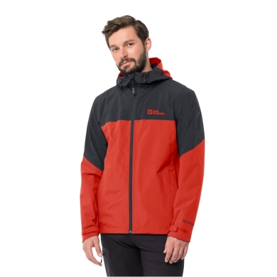 Jack Wolfskin Regenjacke Weiltal 2-Lagen (Wetterschutzjacke, wasserdicht, winddicht) rot Herren