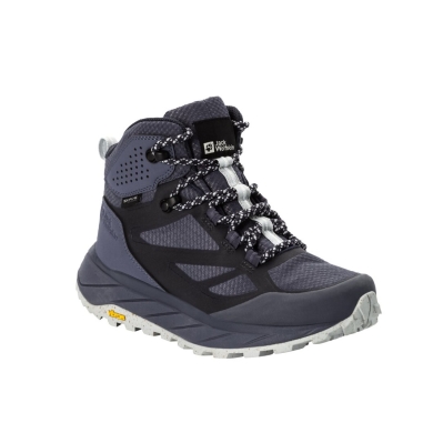 Jack Wolfskin Wanderschuhe Terraventure Texapore MID (wasserdicht, atmungsaktiv) grau/blau Damen