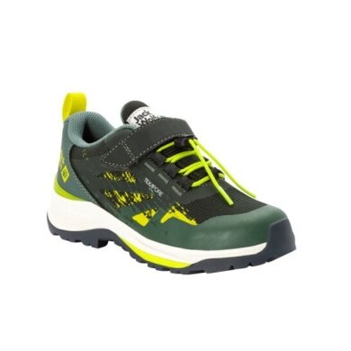 Jack Wolfskin Wanderschuhe Villi Hiker Texapore Low (wasserdicht, atmungsaktiv) dunkelgrün/schwarz Kinder